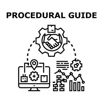 Procedural guide illustrating a comprehensive business process management str Illustrazione stock