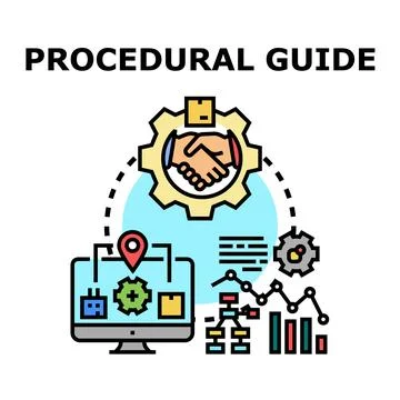Procedural guide providing business process management and strategy for log.. 库存插图