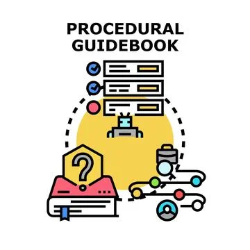 Procedural guidebook for automating workflow and solving problems Stockillustratie