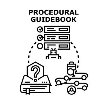 Procedural guidebook for automating workflow and solving problems Stockillustratie