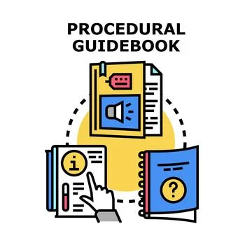 Procedural guidebook concept for standard operating procedures Stock Illustration
