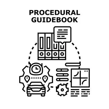 Procedural guidebook for process and navigation strategy Stock Illustration