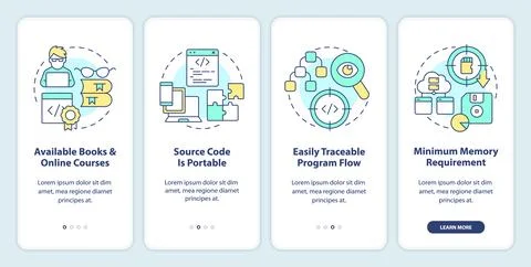 Procedural programming advantages onboarding mobile app screen イラスト素材