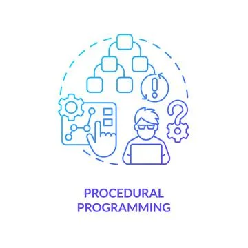 Procedural programming blue gradient concept icon Illustrazione stock