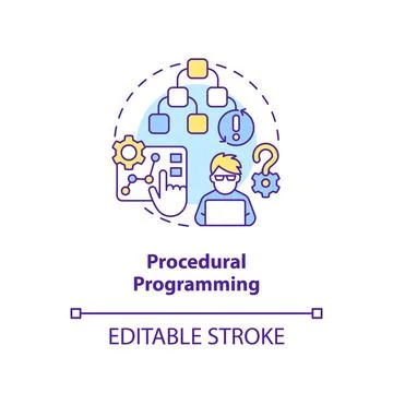 Procedural programming concept icon Stock Illustration