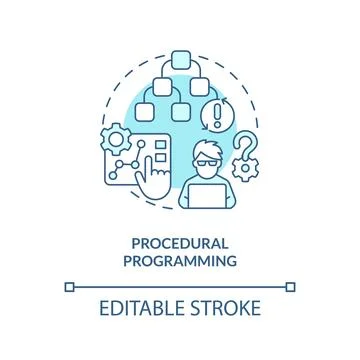Procedural programming turquoise concept icon Stock Illustration