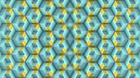 Procedurally generated loop animation of a symmetric pattern. 3d rendering 4K Stock Footage 309292607