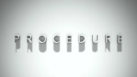 Procedure 3D title animation with shadows on a white background Stock Footage 296508802