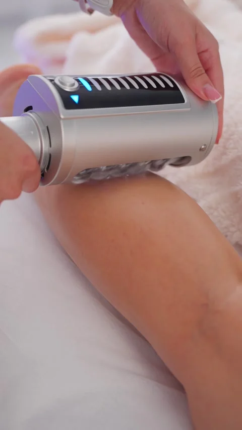 Procedure for correcting body contours on leg. Spa treatment concept. Stock Footage 286735262
