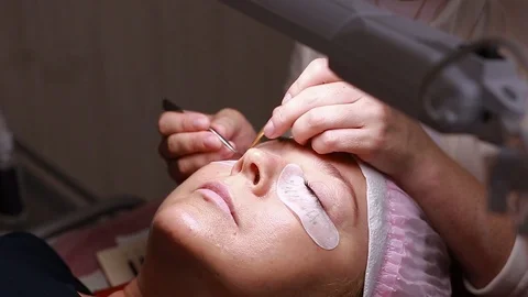 The procedure of eyelash Stock Footage 92905125