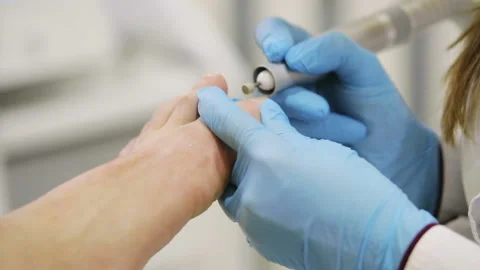 Procedure of a hardware pedicure men's Vídeo Stock 86447431