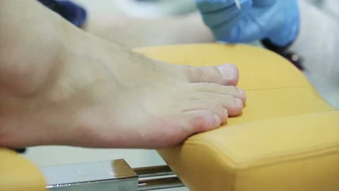 Procedure of a hardware pedicure men's Video stock 86449917