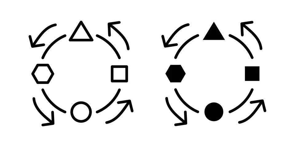 Procedure icon set. Vector EPS 10 Stock Illustration