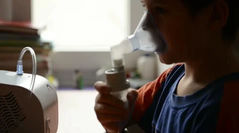 Procedure inhalation of child Stock Footage 21284930