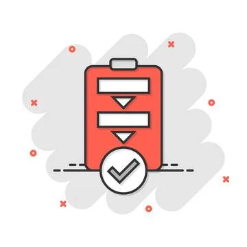 Procedure list icon in comic style. Document project cartoon vector illustrat イラスト素材