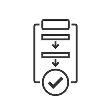 Procedure list icon in flat style. Document project vector illustration on wh Illustrazione stock