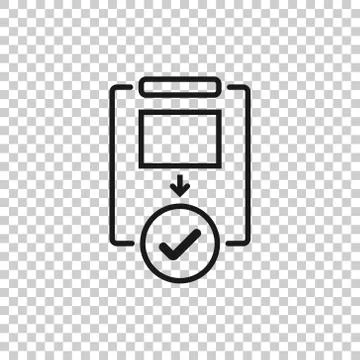 Procedure list icon in flat style. Document project vector illustration on wh Stock Illustration