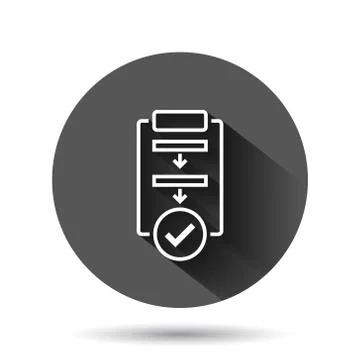 Procedure list icon in flat style. Document project vector illustration on bl Stock Illustration