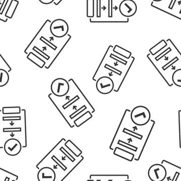Procedure list icon in flat style. Document project vector illustration on wh Stock Illustration