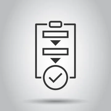 Procedure list icon in flat style. Document project vector illustration on wh Stock Illustration