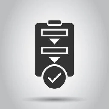 Procedure list icon in flat style. Document project vector illustration on wh Stock Illustration