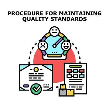 Procedure for maintaining quality standards concept icon vector Stock Illustration
