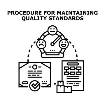 Procedure for maintaining quality standards concept icon vector Stock Illustration
