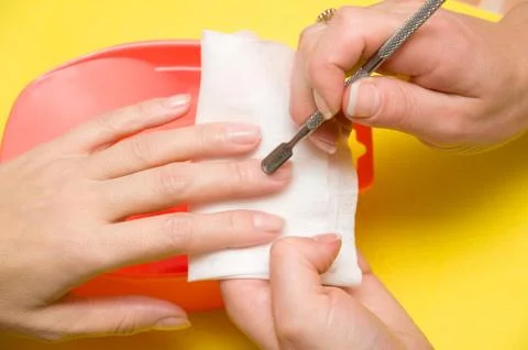Procedure of manicure Foto stock