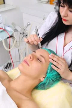 Procedure of Microdermabrasion. Stock Photos