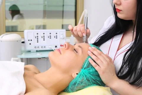 Procedure of Microdermabrasion. Stock Photos