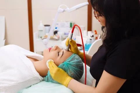 Procedure of Microdermabrasion. Stock Photos