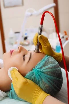 Procedure of Microdermabrasion. Stock Photos