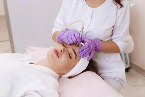 Procedure of Microdermabrasion. Stock-Fotos