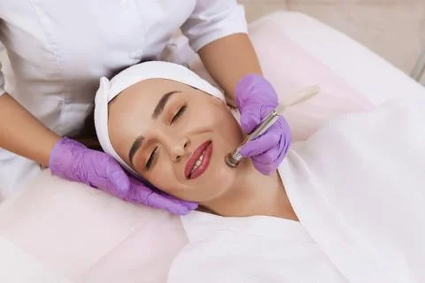 Procedure of Microdermabrasion. Stock Photos