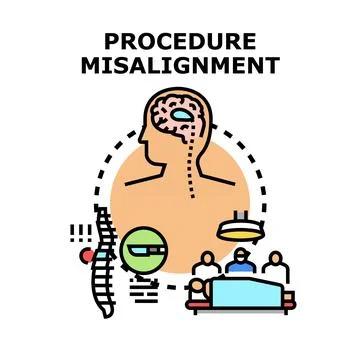 Procedure misalignment in medical surgery vector concept Stock Illustration