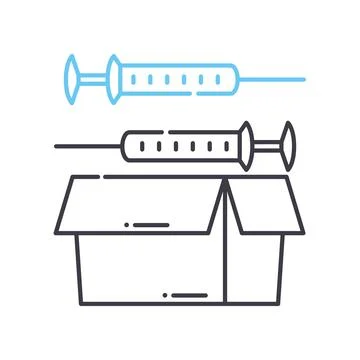 Procedure package line icon, outline symbol, vector illustration, concept sign Stock Illustration