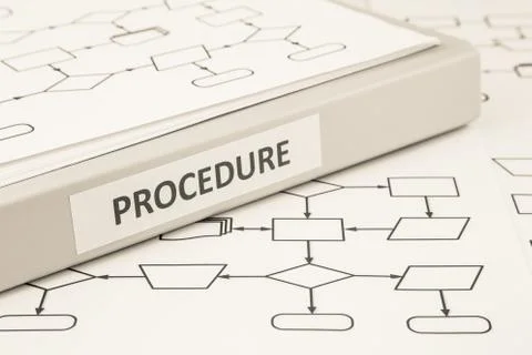 Procedure process concept for work instruction Stock Photos