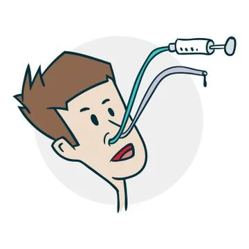 Procedure for the treatment of sinusitis Stock Illustration