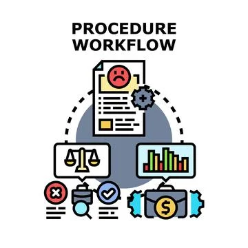 Procedure workflow management and business process optimization Stock Illustration