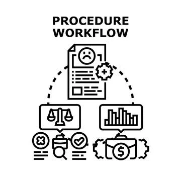Procedure workflow management and business process optimization Stock Illustration