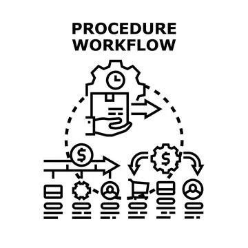 Procedure workflow managing business operations process イラスト素材