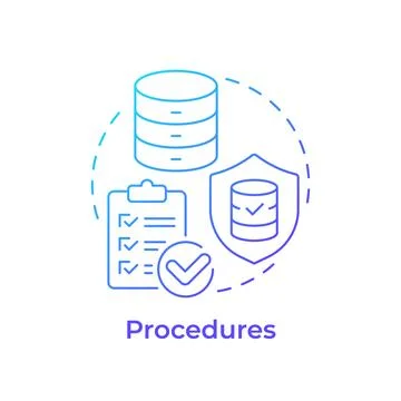 Procedures blue gradient concept icon Stock Illustration