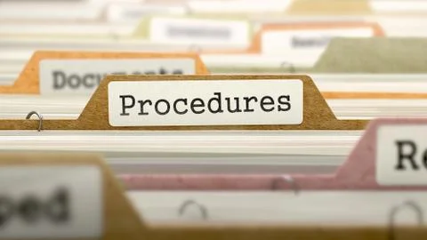 Procedures Concept on Folder Register Stock Illustration