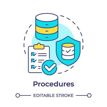 Procedures multi color concept icon Stock Illustration