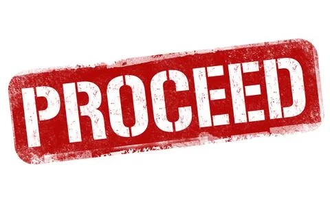 Proceed grunge rubber stamp Stock Illustration