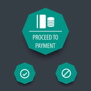 Proceed to payment, app ui elements, vector illustration Stock Illustration