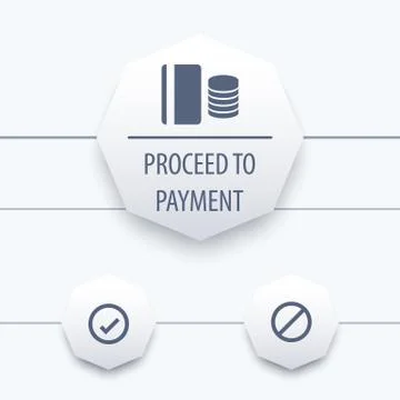 Proceed to payment window, ui elements, vector illustration Illustrazione stock