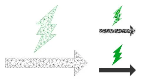 Proceed Vector Mesh Carcass Model and Triangle Mosaic Icon Stockillustratie