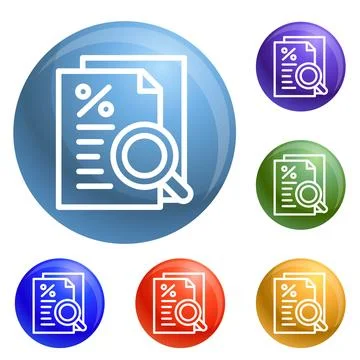 Procent paper icons set 库存插图