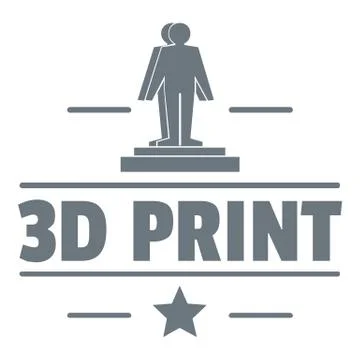 Process 3d printing logo, simple gray style Stock Illustration